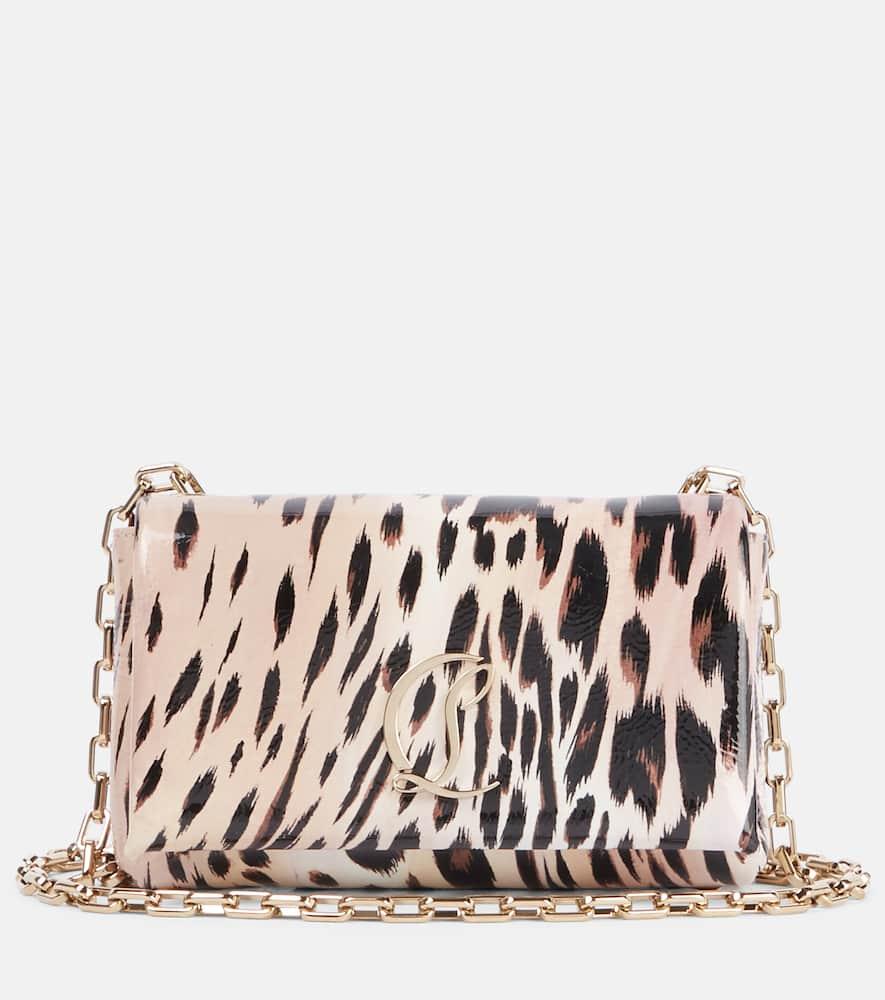 christian louboutin loubi54 printed leather clutch