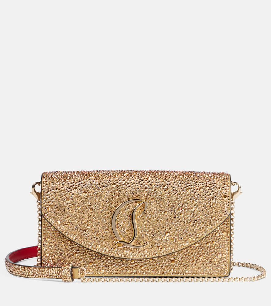 christian louboutin loubi54 small embellished leather clutch