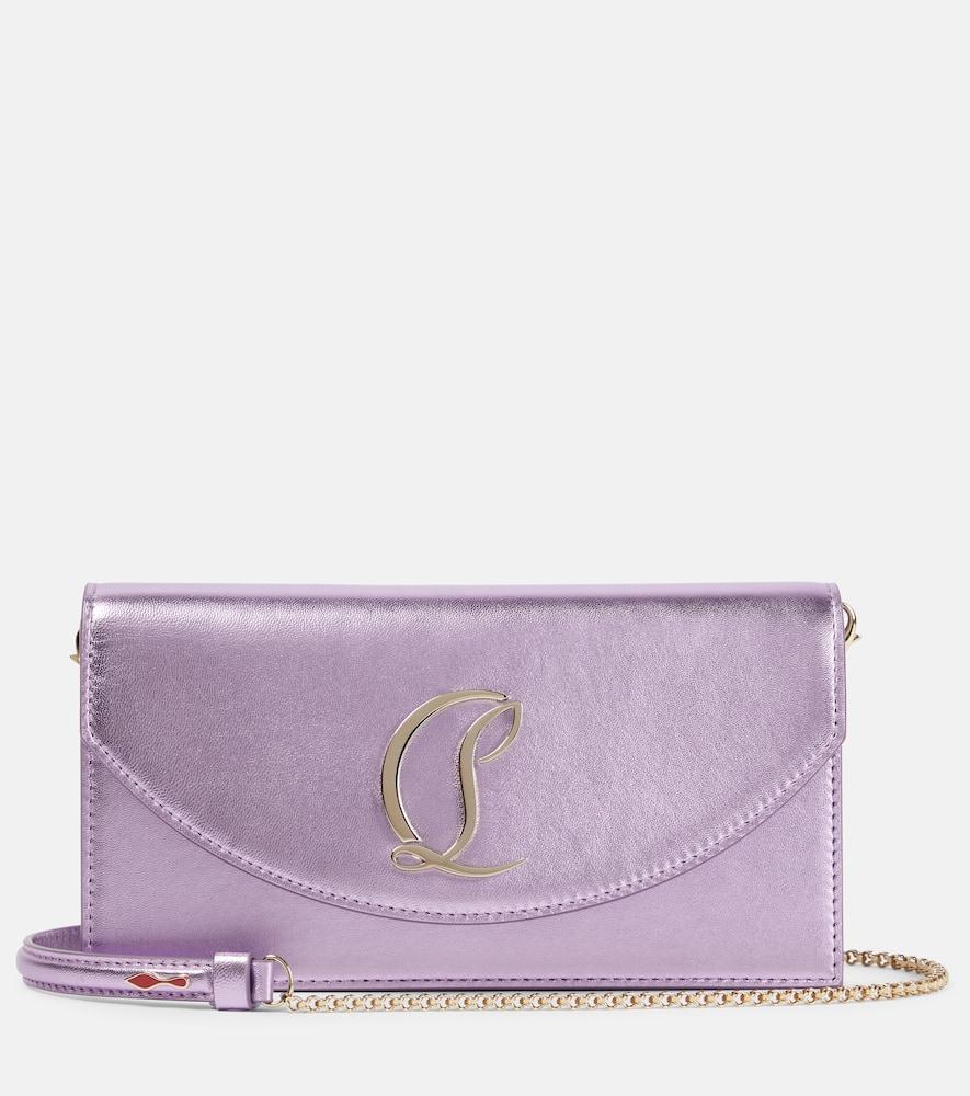christian louboutin loubi54 small logo leather clutch