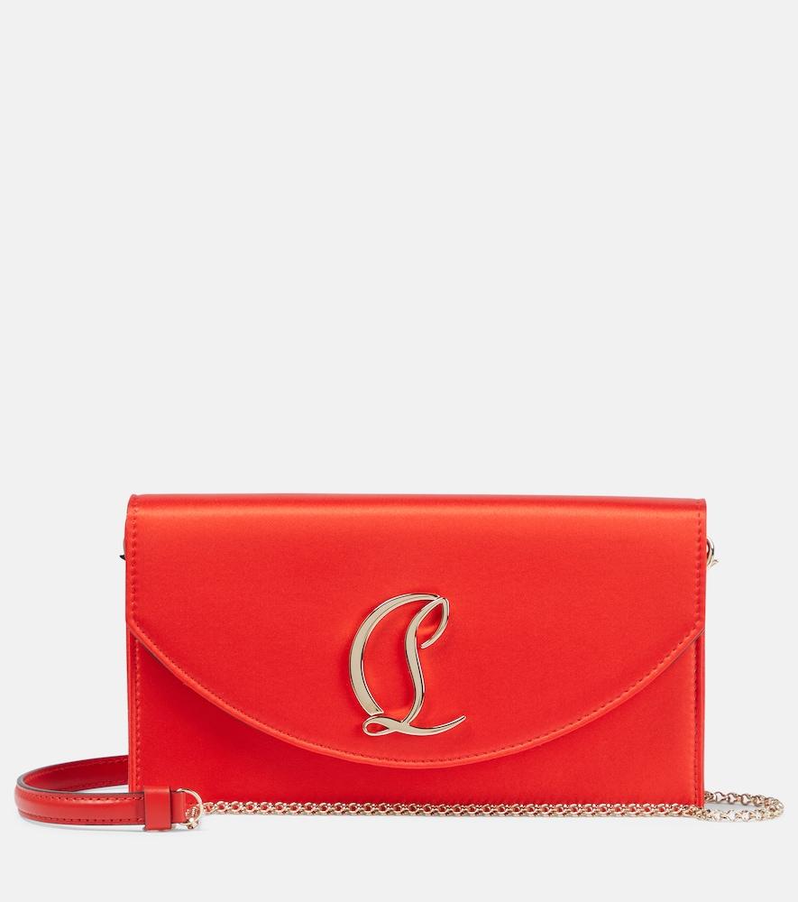christian louboutin loubi54 small satin crossbody clutch