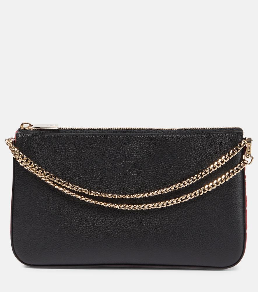 christian louboutin loubila leather clutch