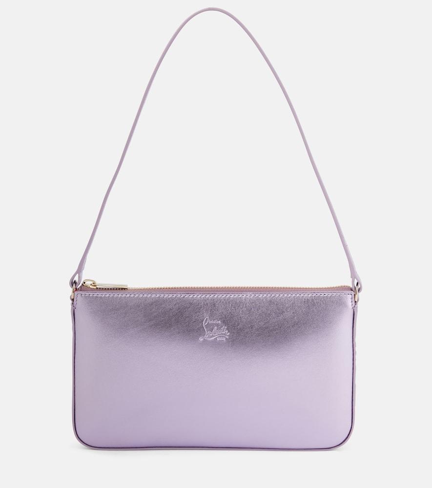 christian louboutin loubila metallic leather shoulder bag
