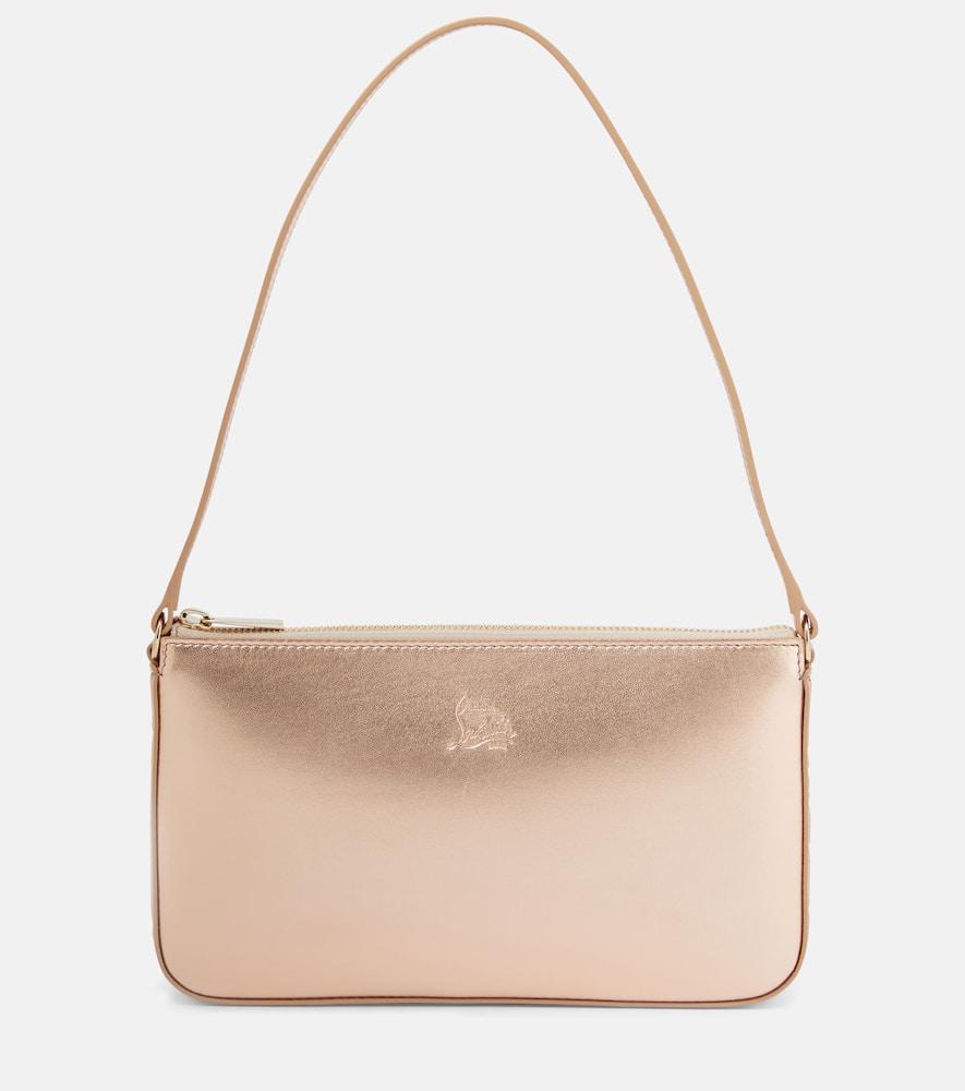 christian louboutin loubila metallic leather shoulder bag