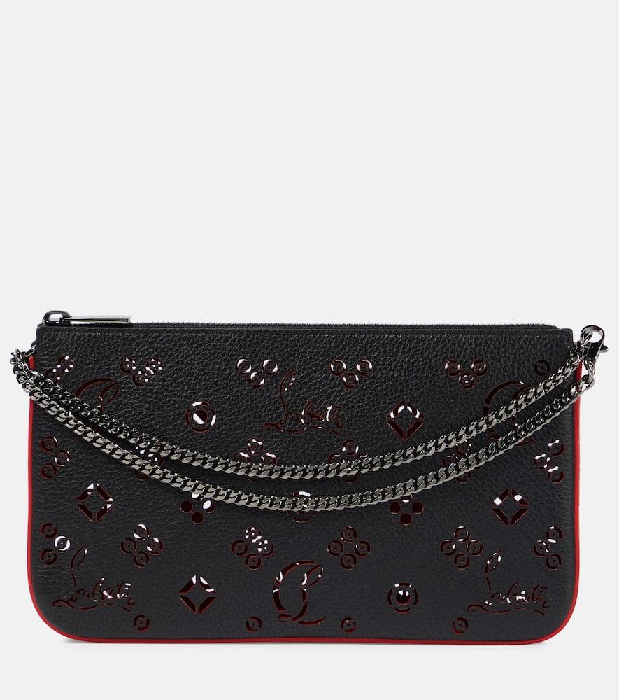 christian louboutin loubila perforated leather clutch