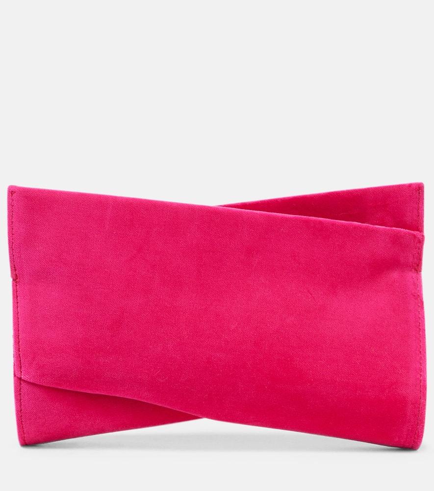 christian louboutin loubitwist small cotton velvet clutch