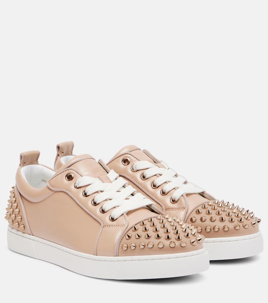 christian louboutin louise junior spikes leather sneakers