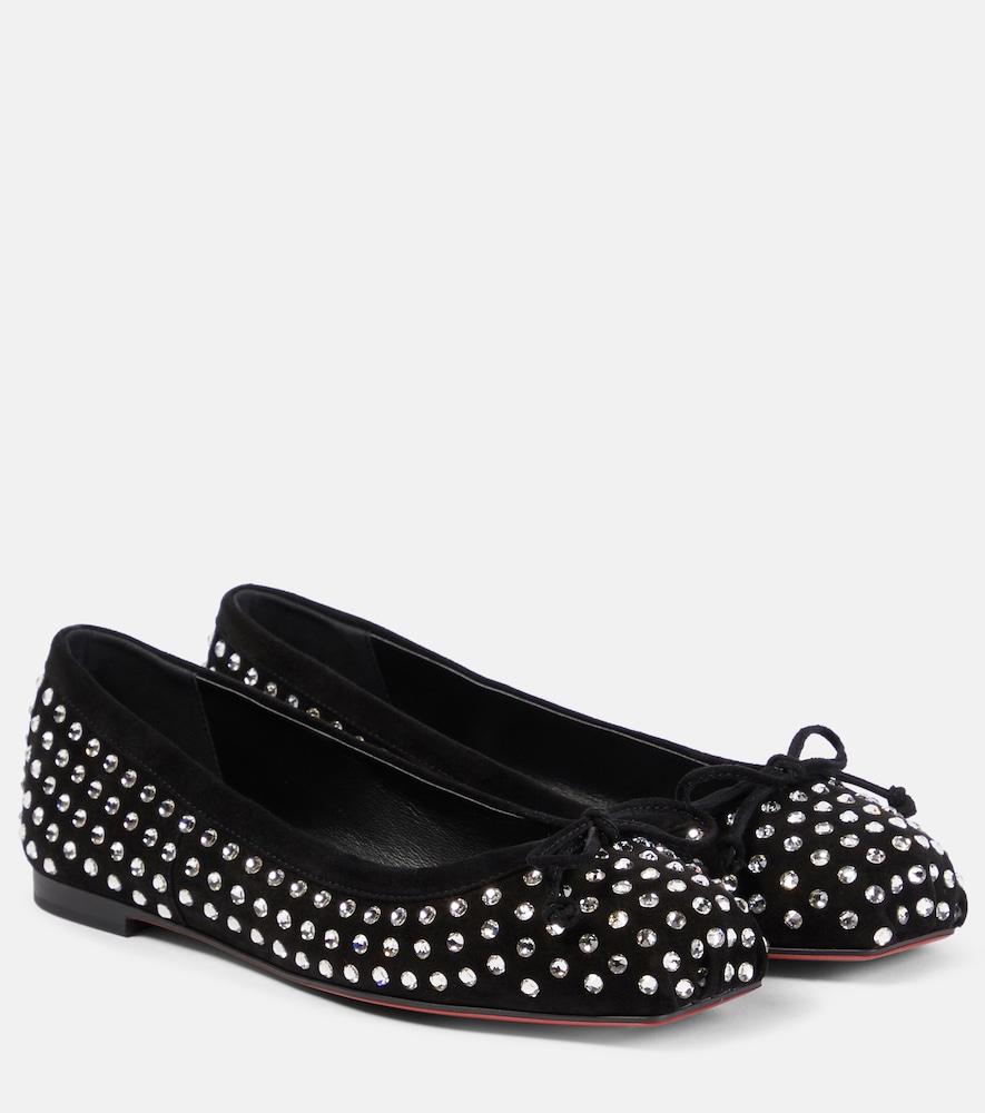 christian louboutin mamadrague embellished suede ballet flats