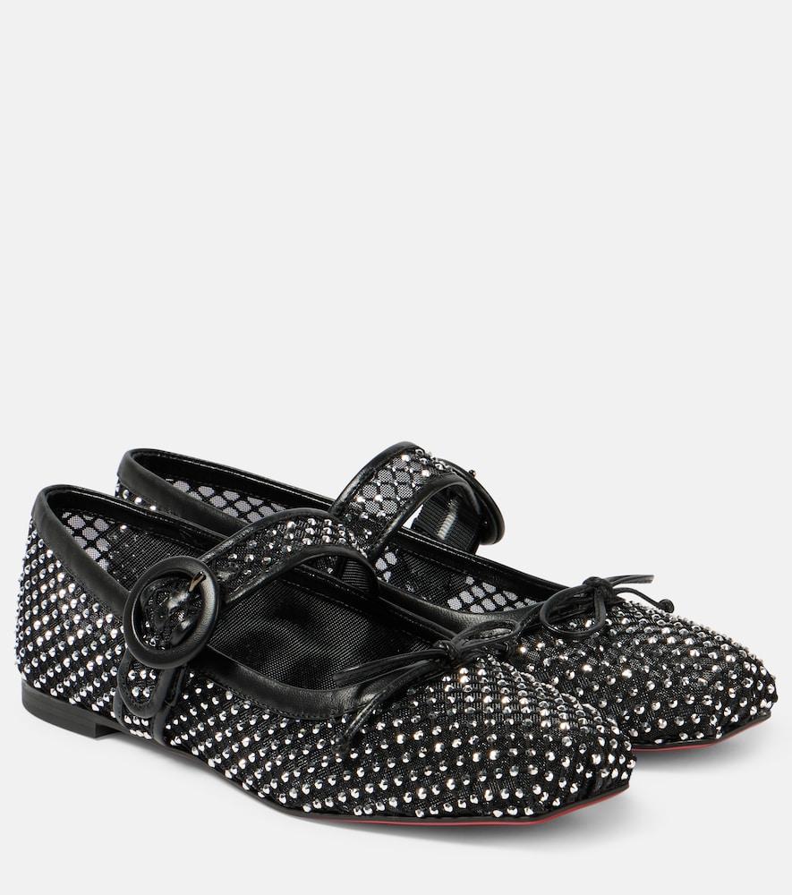 christian louboutin mamastrapitina embellished mesh ballet flats