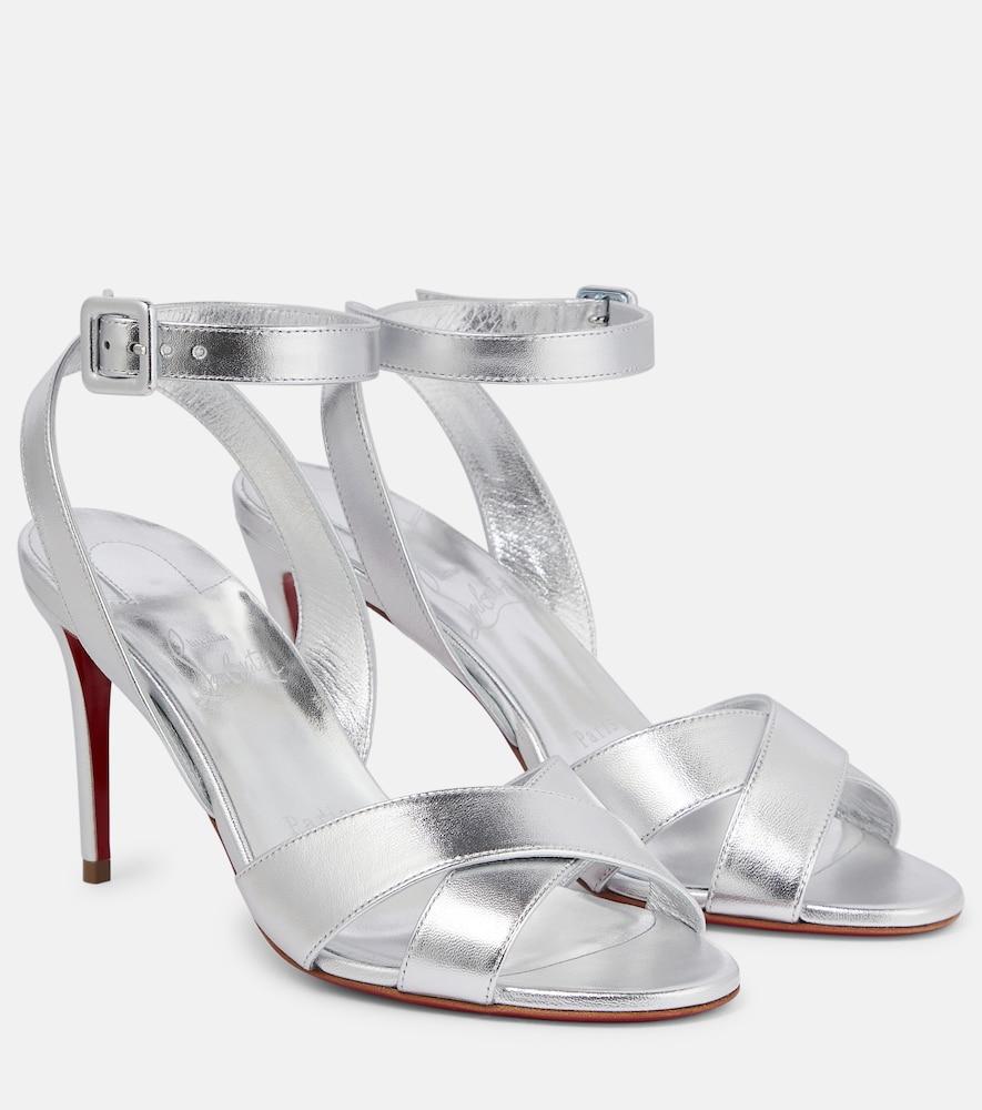 christian louboutin mariza 85 metallic leather sandals