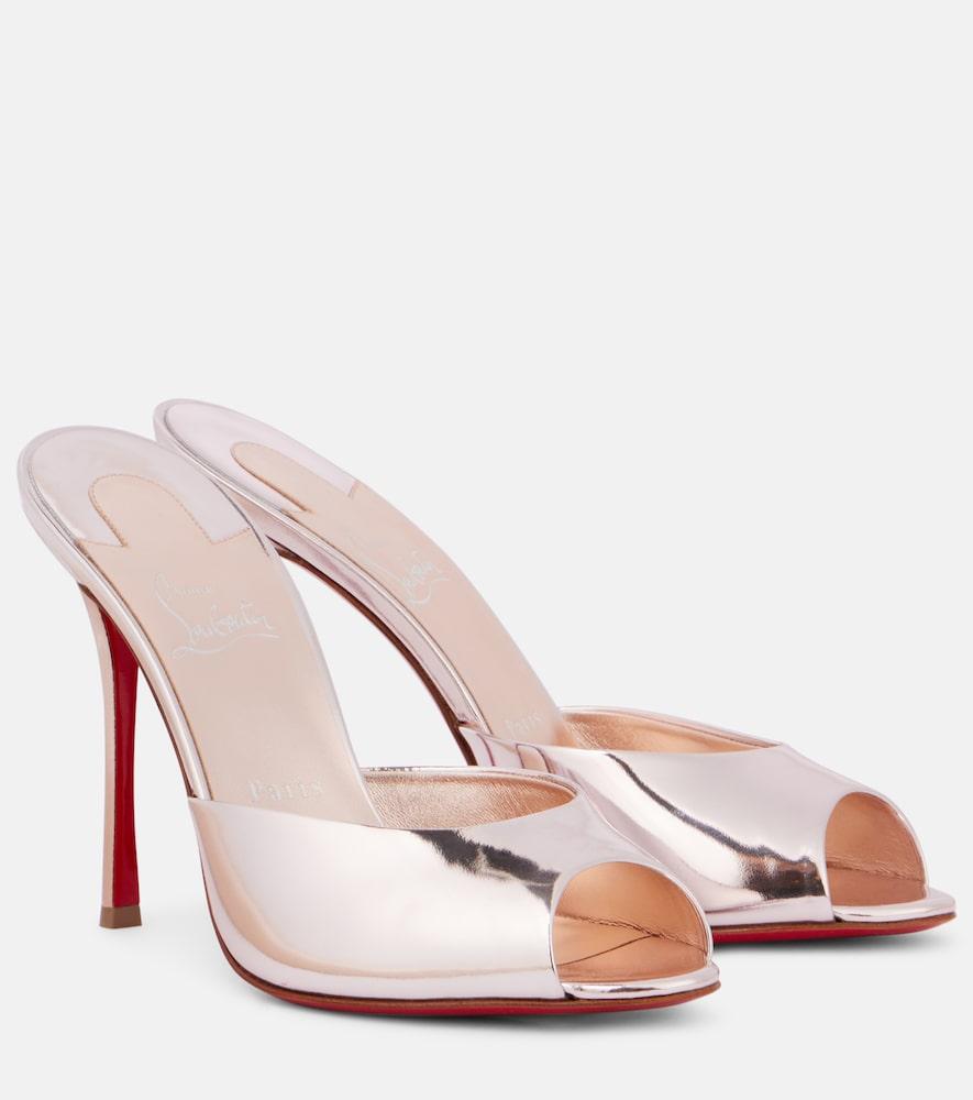 christian louboutin me dolly 100 mirrored leather mules