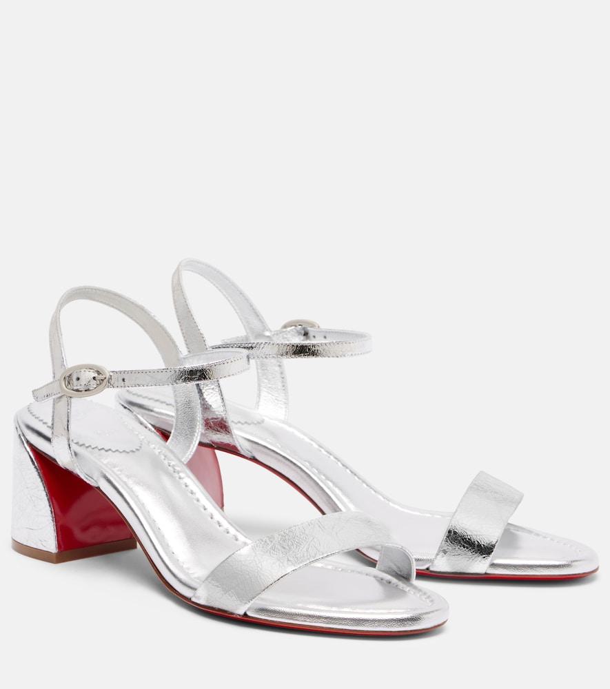 christian louboutin miss jane 55 metallic leather sandals
