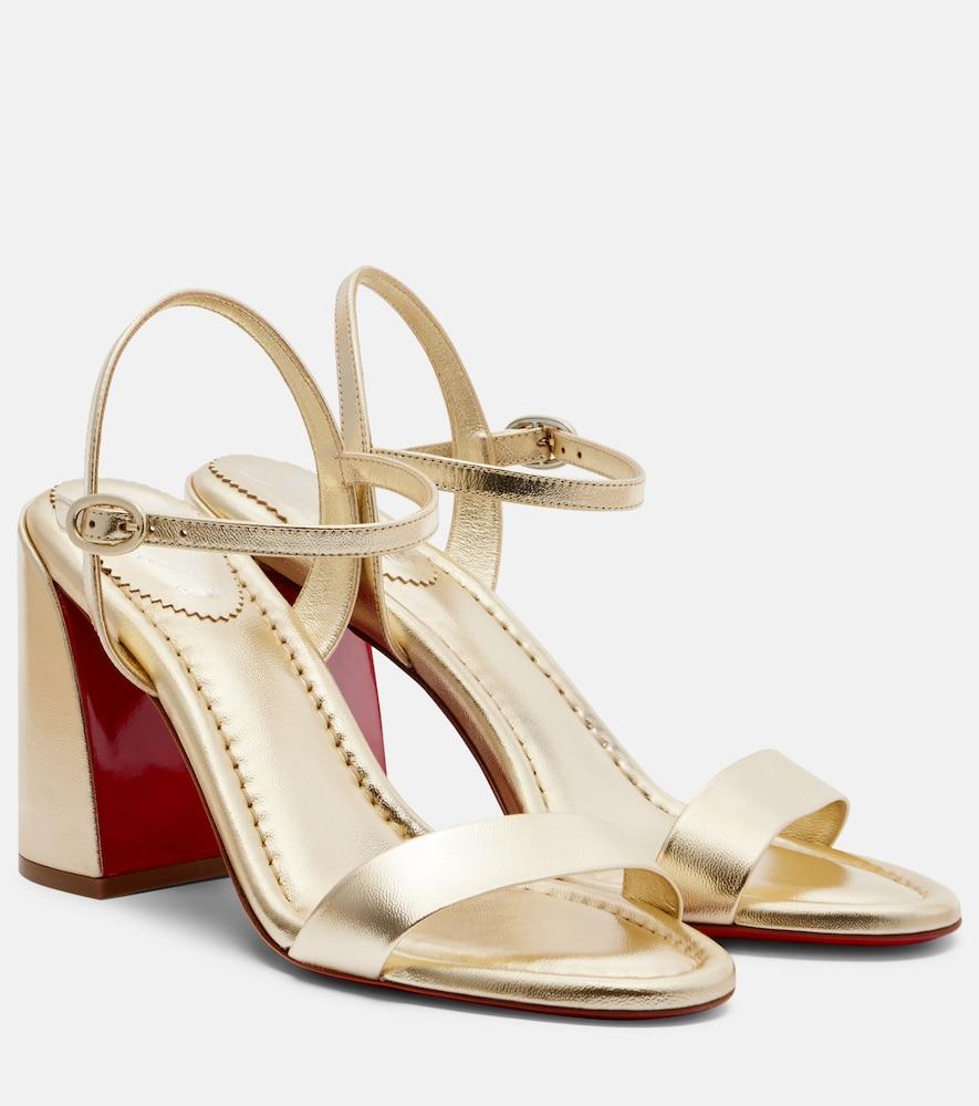 christian louboutin miss jane 85 metallic leather sandals