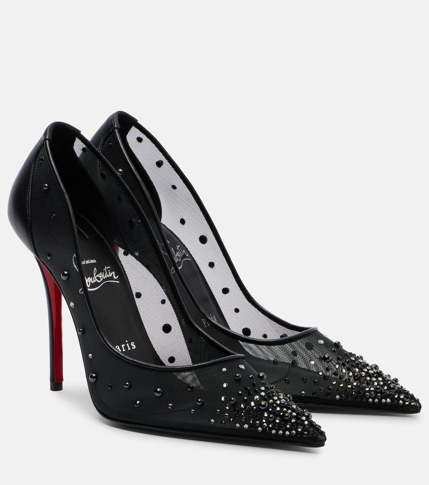 christian louboutin miss z 100 embellished mesh pumps