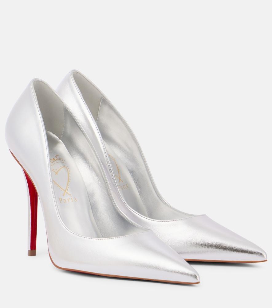 christian louboutin miss z 100 metallic leather pumps