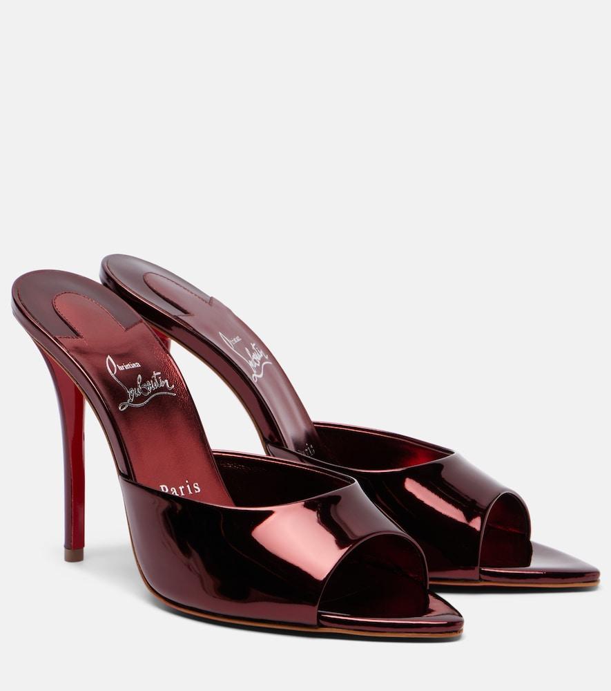 christian louboutin miss z 100 mirrored leather mules