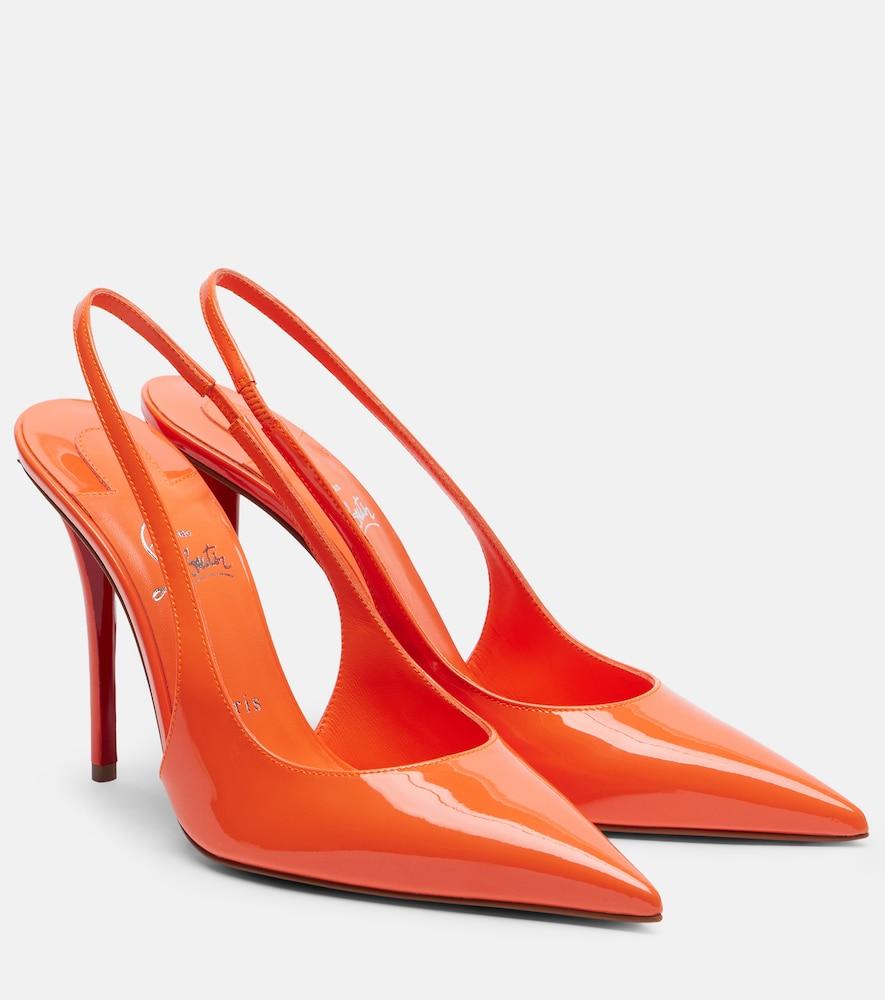 christian louboutin miss z 100 patent leather slingback pumps