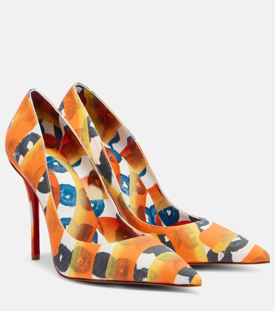 christian louboutin miss z 100 printed satin crêpe pumps