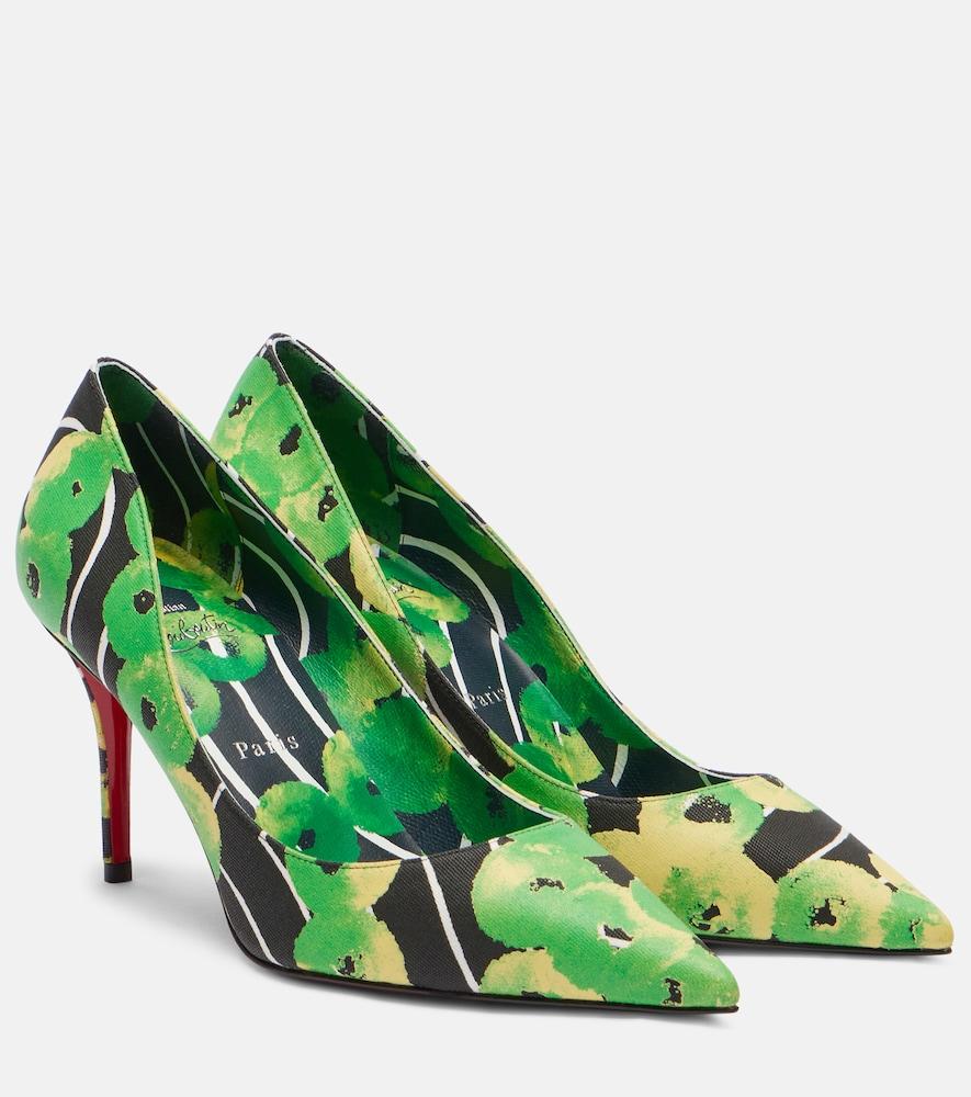 christian louboutin miss z 80 printed satin pumps