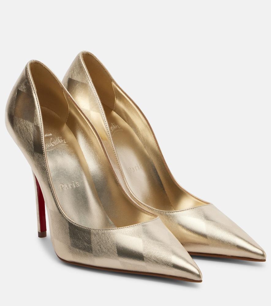 christian louboutin miss z metallic leather pumps