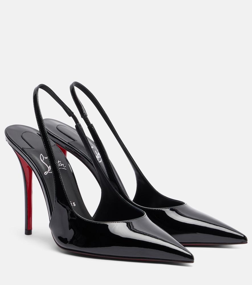christian louboutin miss z patent leather slingback pumps