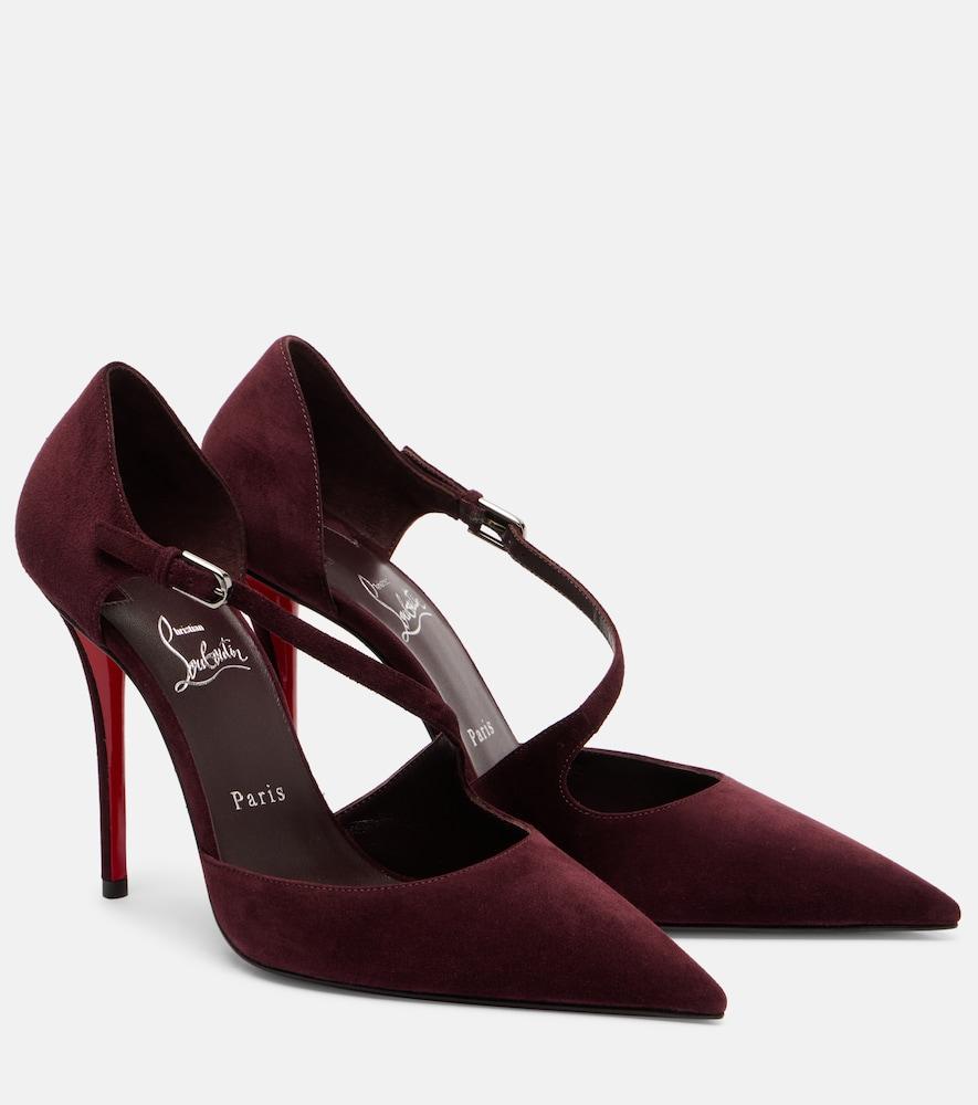 christian louboutin miss ziggyta 100 suede pumps