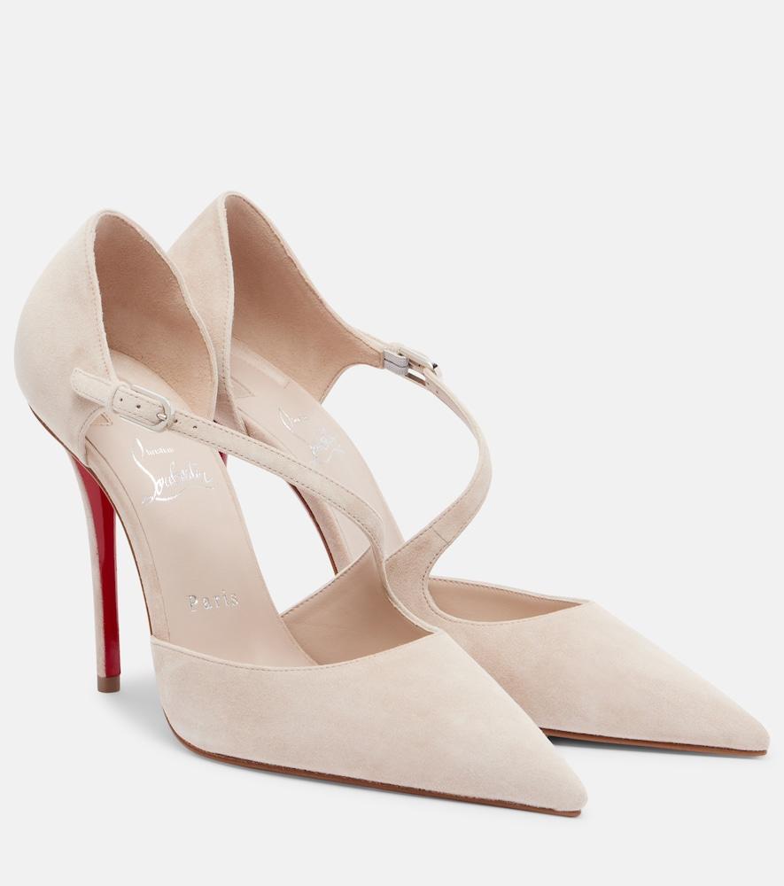 christian louboutin miss ziggyta 100 suede pumps