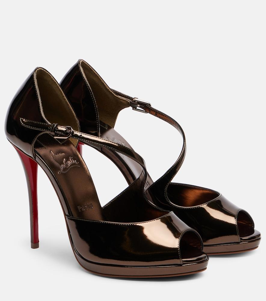christian louboutin miss zigourata 120 mirrored leather sandals
