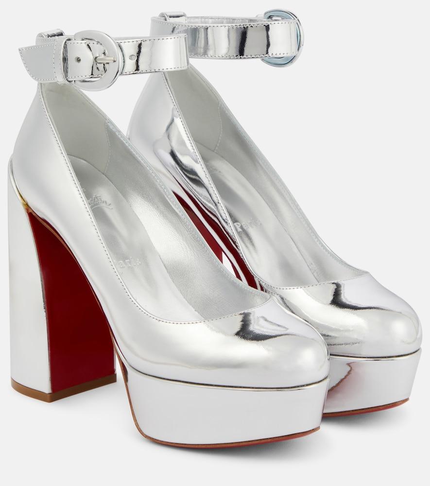 christian louboutin movidastrap metallic leather pumps
