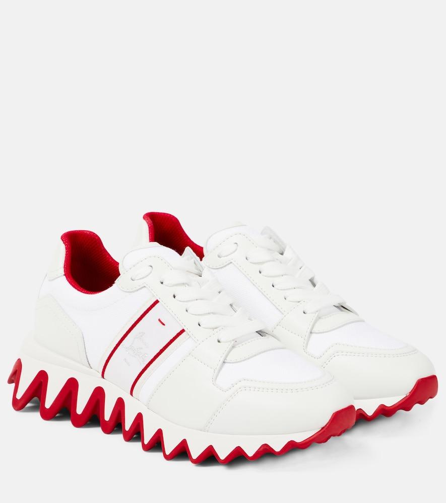 christian louboutin nastroshark donna leather and canvas sneakers