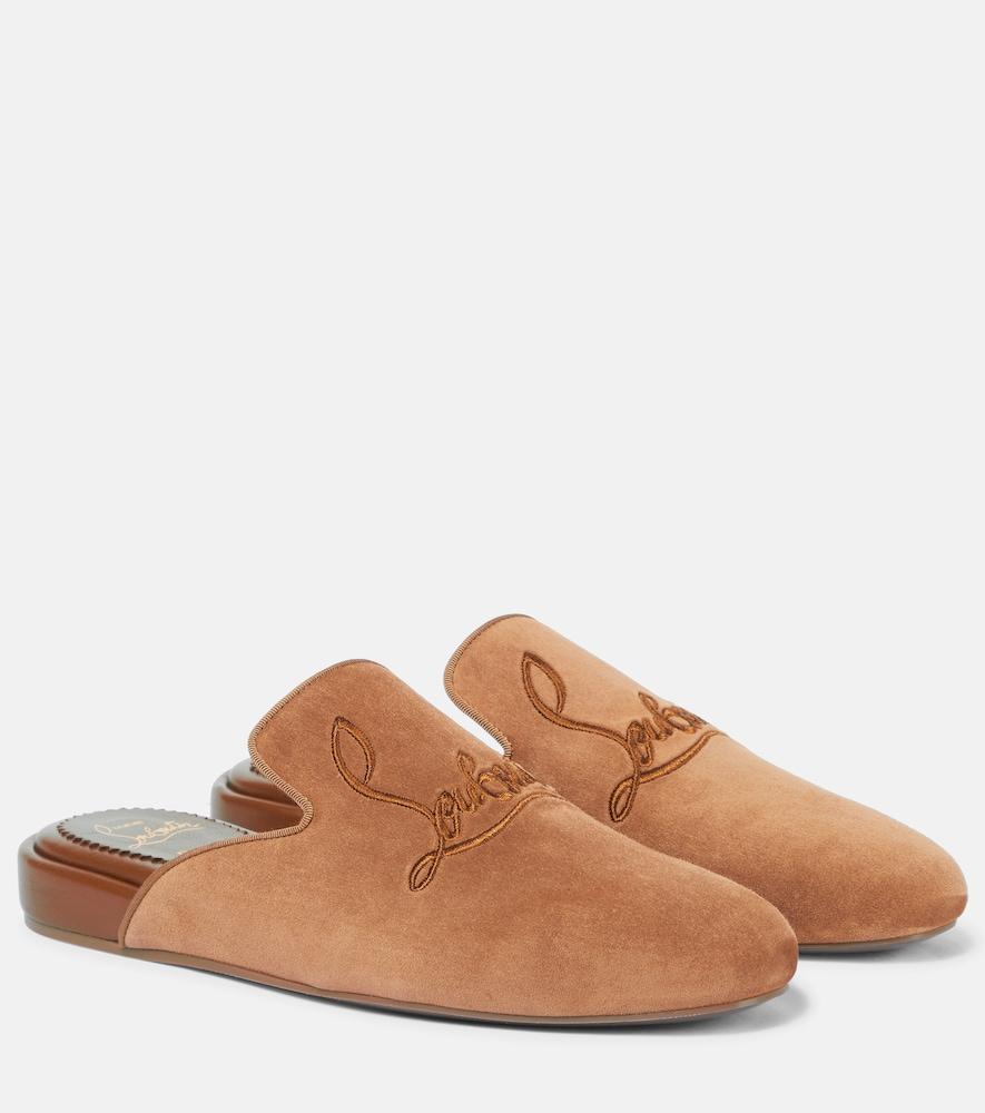 christian louboutin navy coolito donna suede slippers