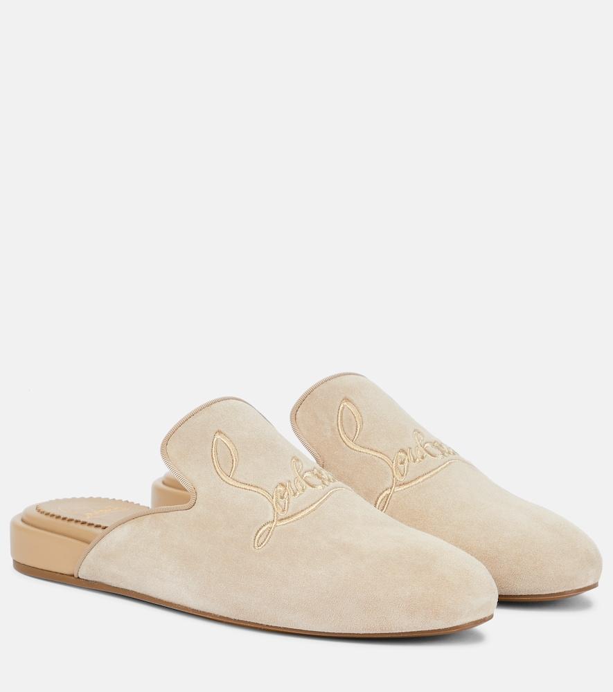 christian louboutin navy coolito donna suede slippers