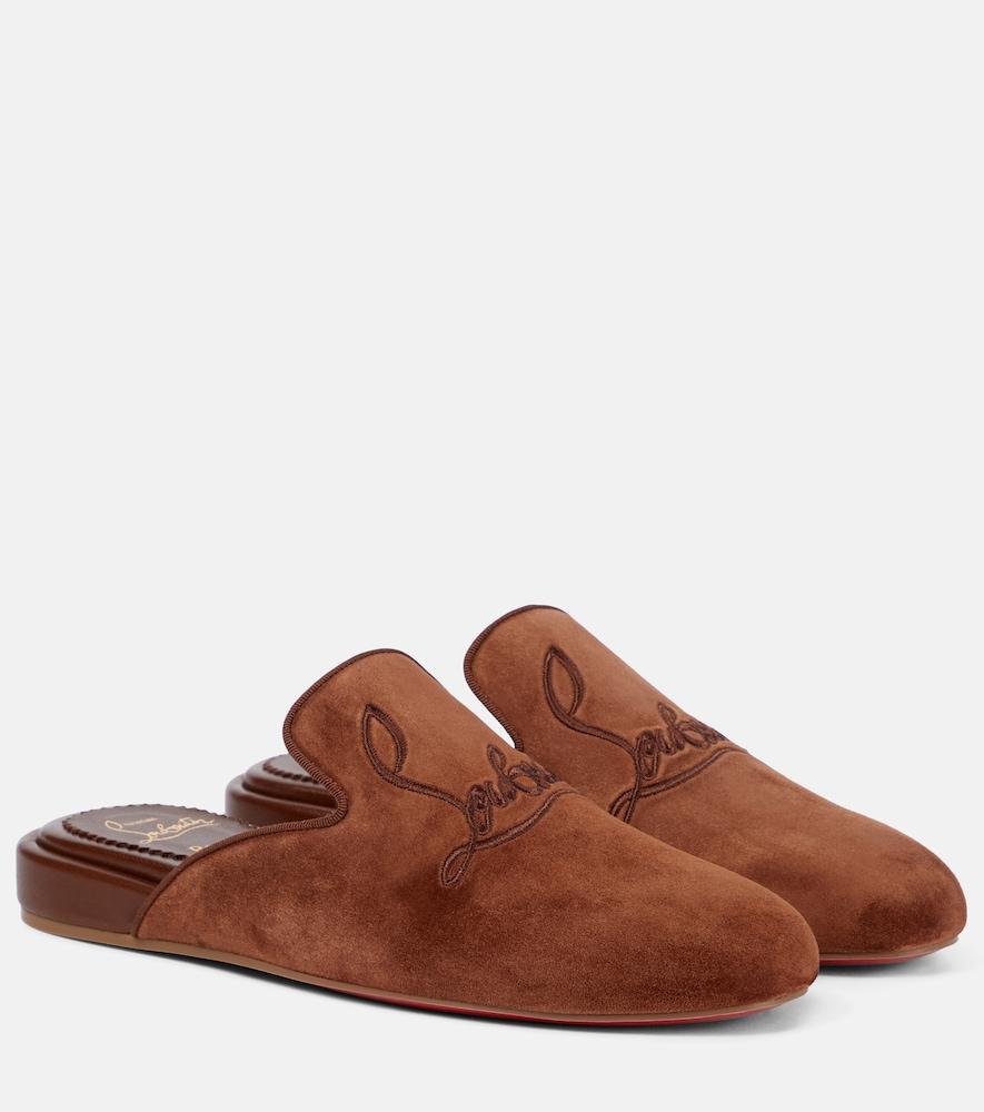 christian louboutin navy coolito donna suede slippers