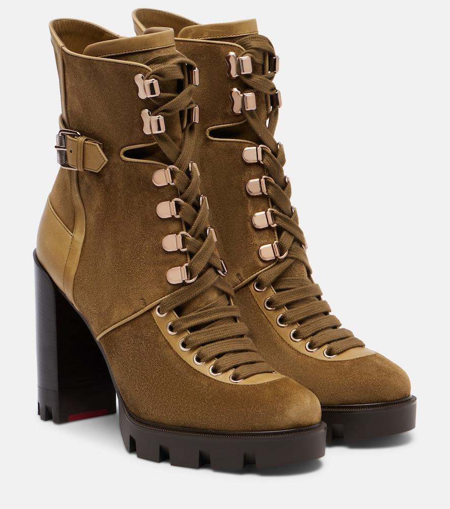 christian louboutin new macademia 100 suede ankle boots