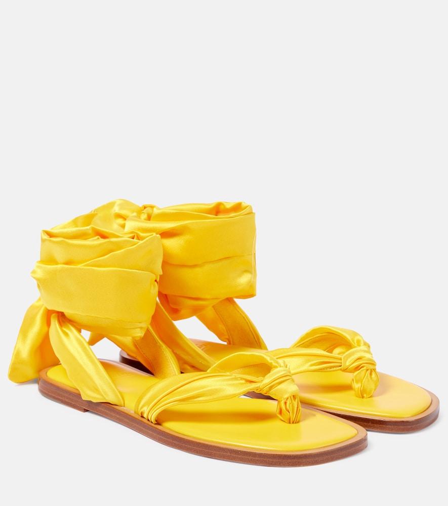 christian louboutin nilo du désert crêpe satin thong sandals