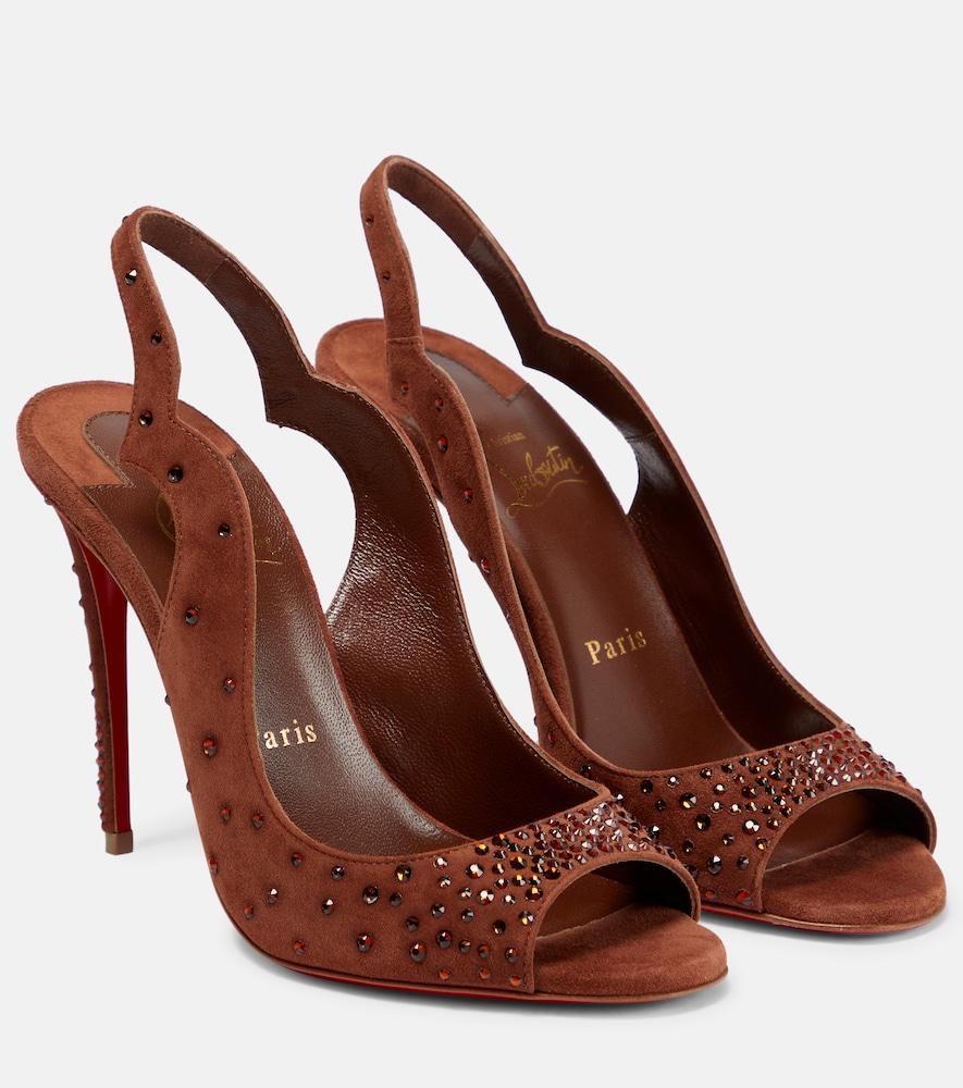 christian louboutin nudes degrachick suede sandals