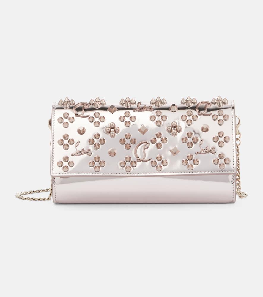 christian louboutin paloma embellished leather clutch