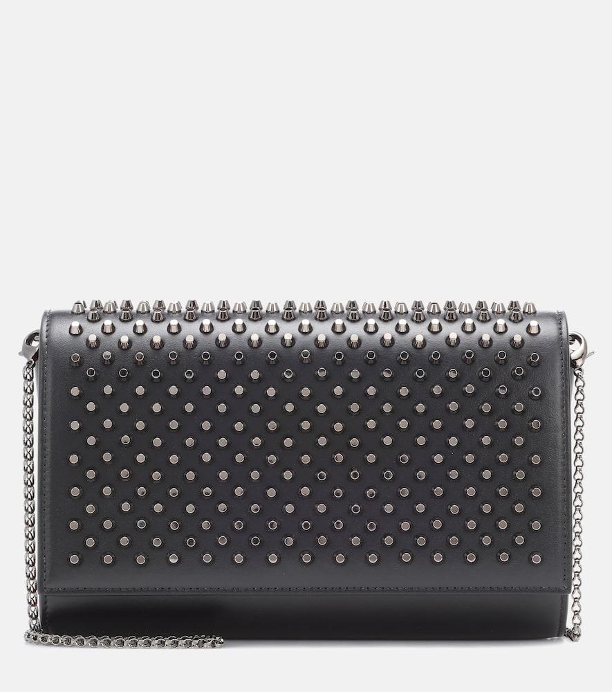 christian louboutin paloma embellished leather clutch
