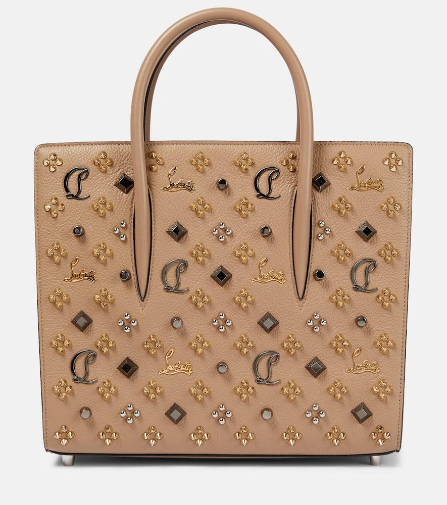 christian louboutin paloma medium embellished leather tote bag