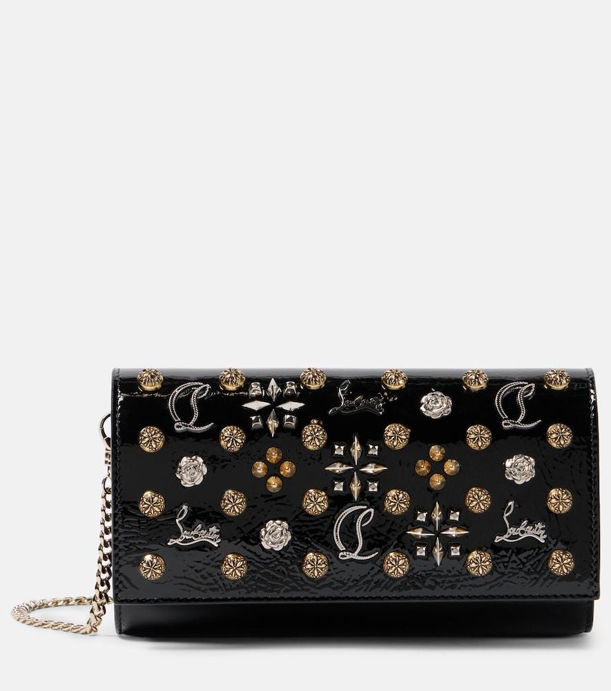 christian louboutin paloma patent leather wallet on chain