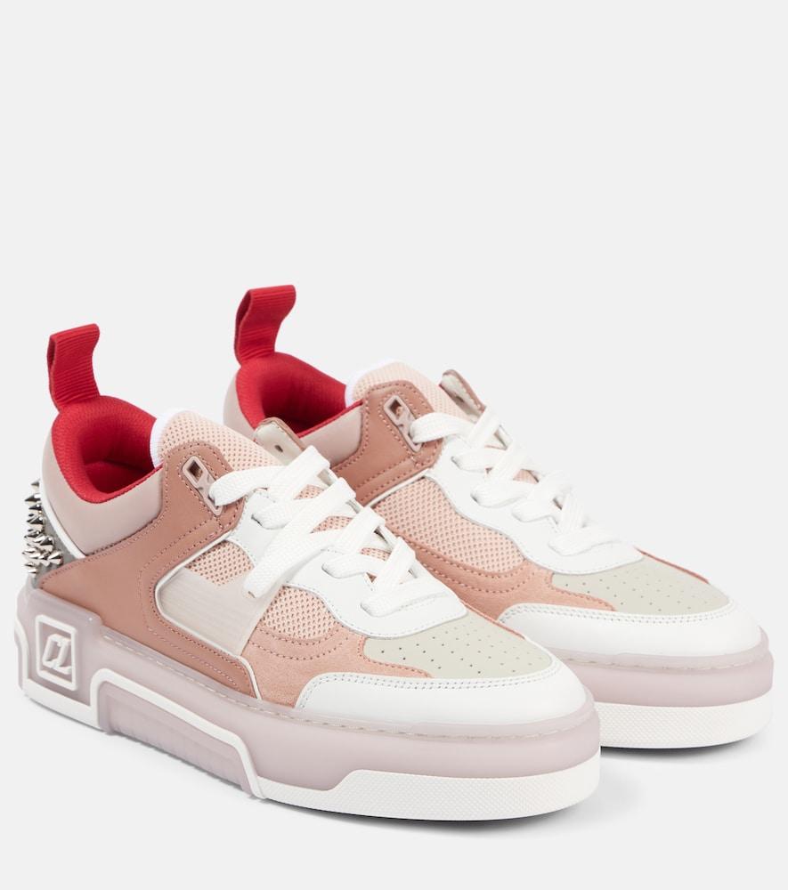 christian louboutin panelled embellished leather sneakers