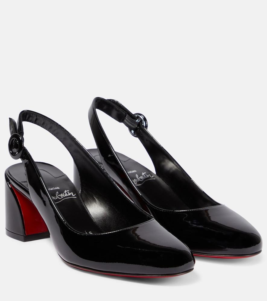 christian louboutin patent leather slingback pumps