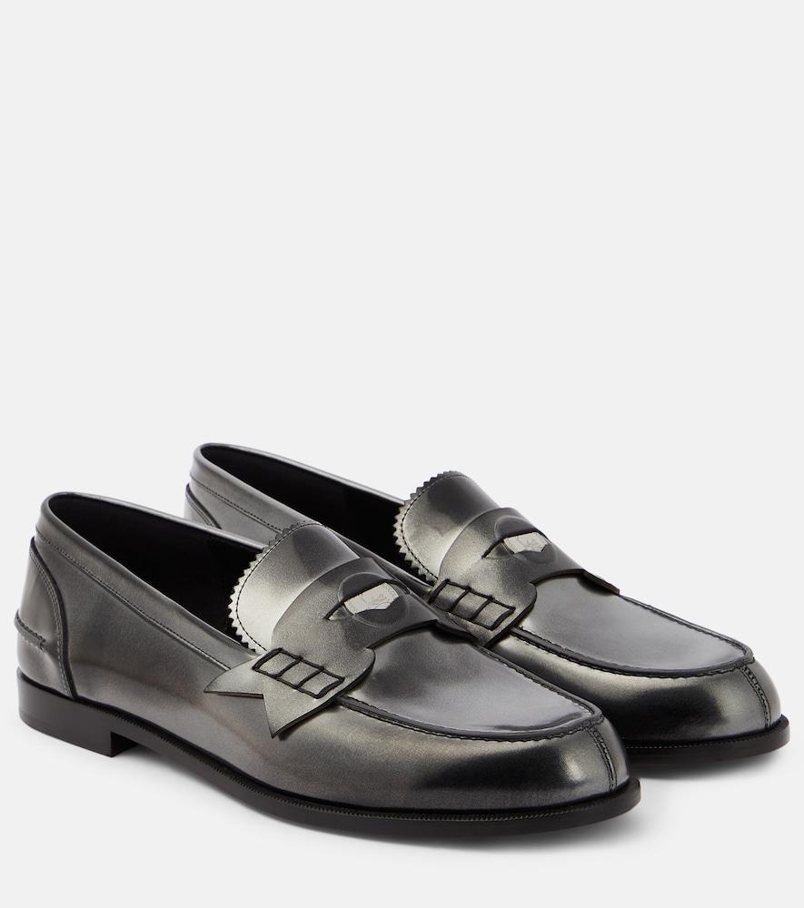 christian louboutin penny leather loafers