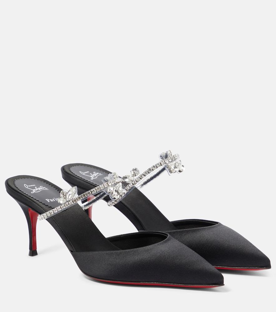 christian louboutin planet queen 70 satin mules