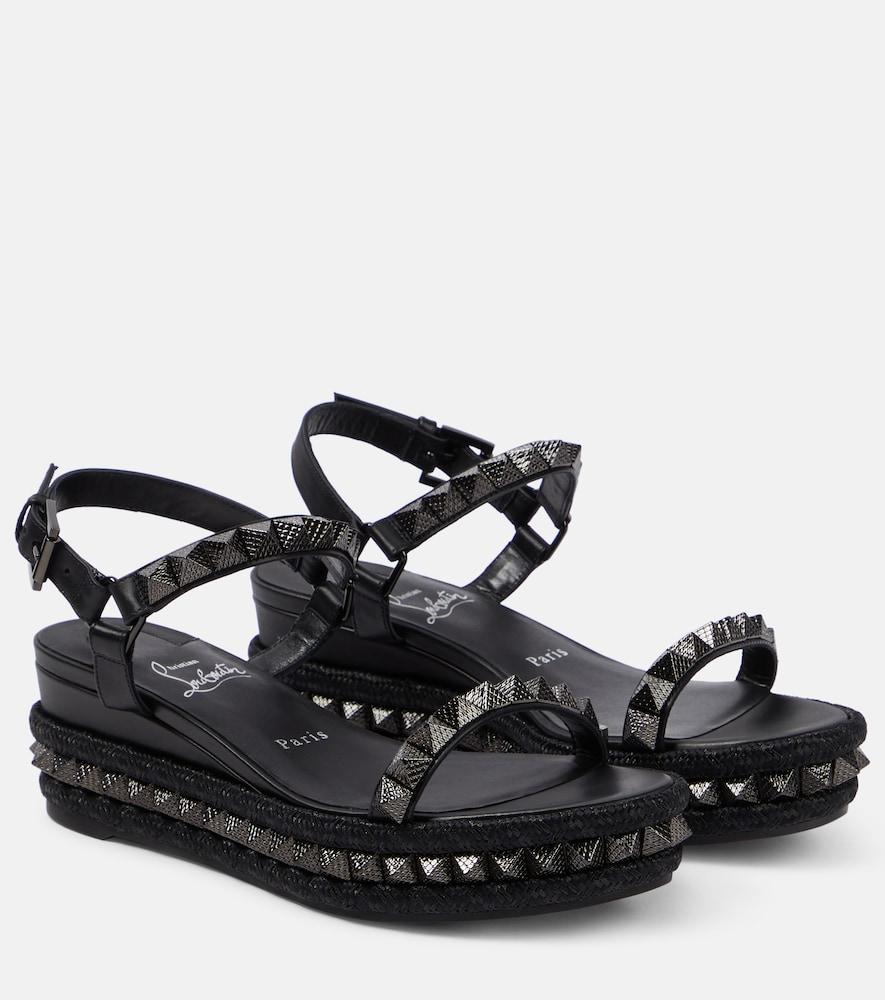 christian louboutin pyraclou leather espadrilles