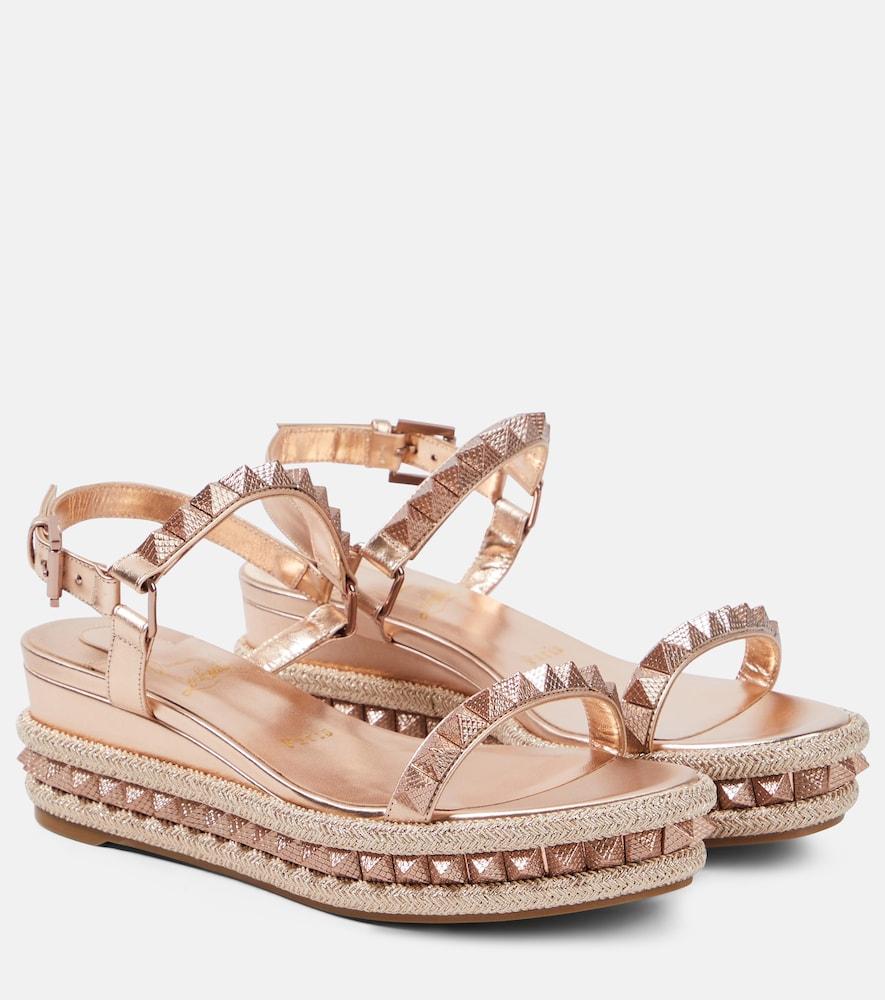 christian louboutin pyraclou leather espadrilles