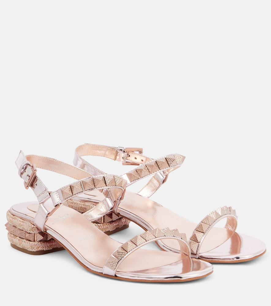 christian louboutin pyrasand 30 mirrored leather sandals