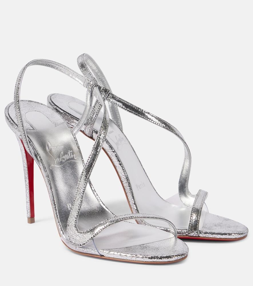 christian louboutin rosalie 100 mirrored leather sandals
