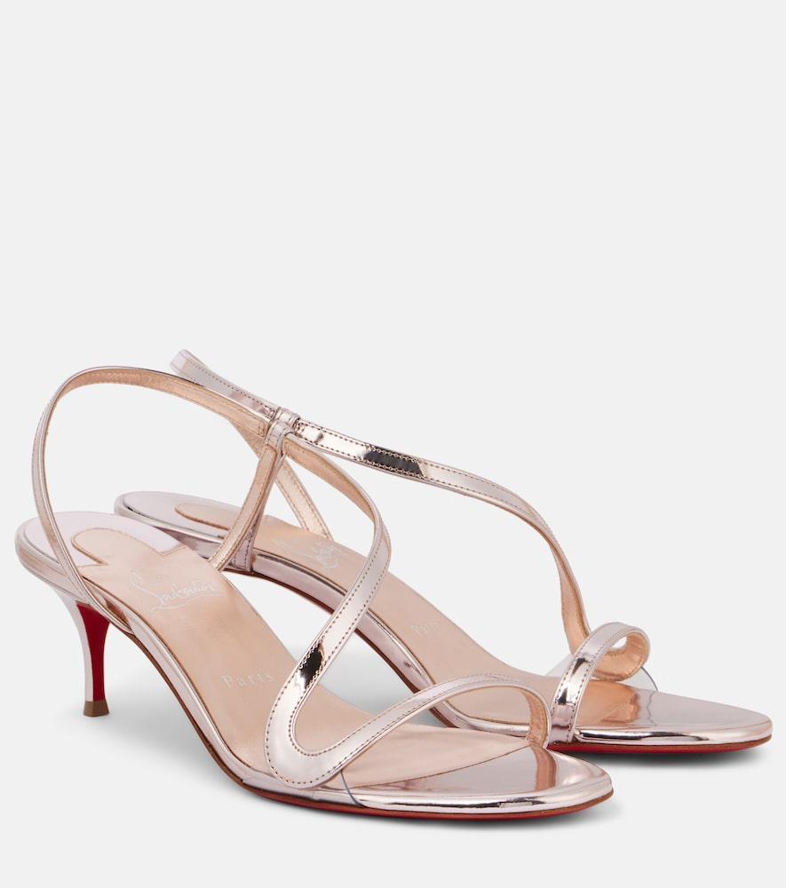 christian louboutin rosalie metallic leather sandals