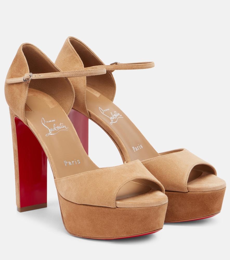 christian louboutin sandaloo 130 suede platform sandals