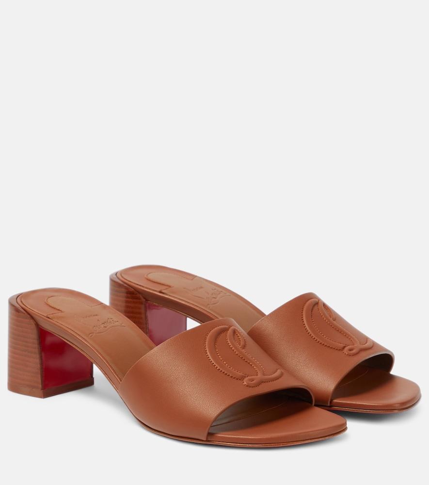 christian louboutin so cl 55 embossed leather mules